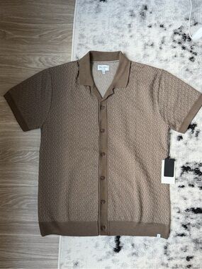 Precedent - Men’s Brown Short-Sleeve Button Polo Shirt